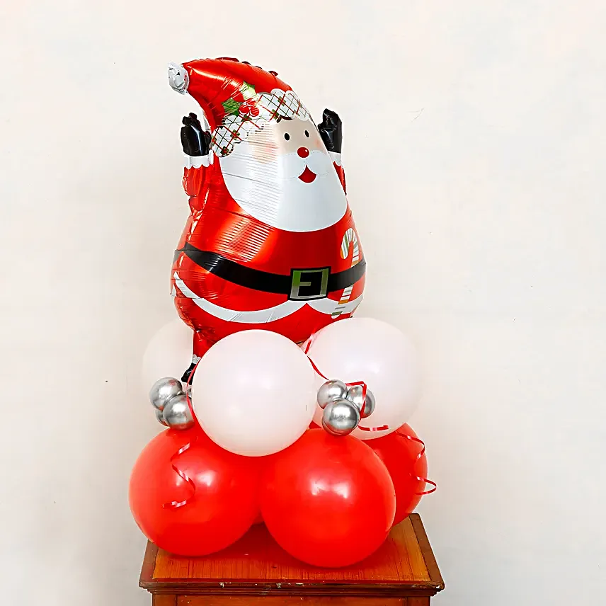 Cute Santa N Balloon Arrangement