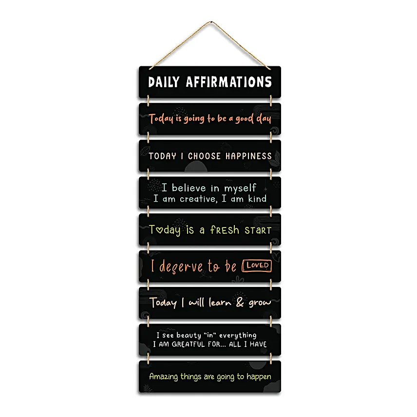 Daily Affirmation Wooden Wall Hanging