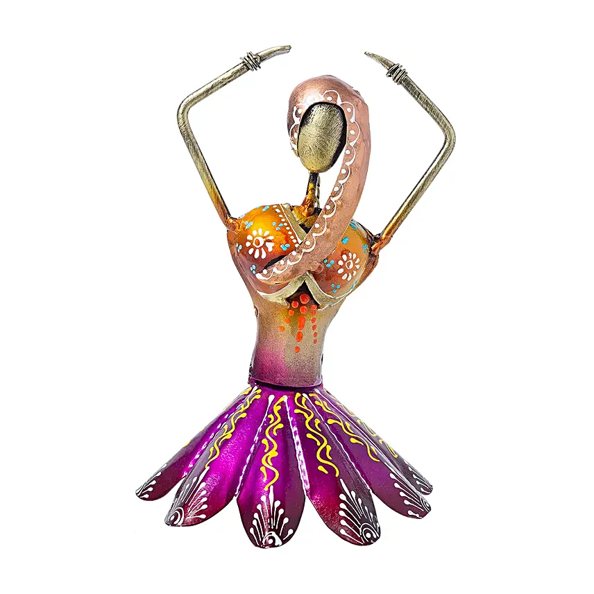 Dancing Doll Wall Hanging Figurine Pink & Orange