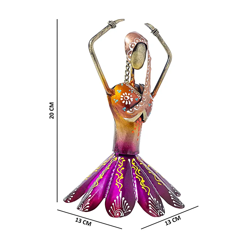 Dancing Doll Wall Hanging Figurine Pink & Orange