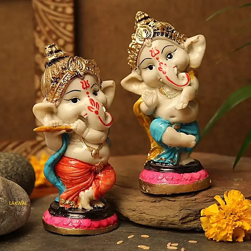 Dancing Ganesha Idols Set of 4