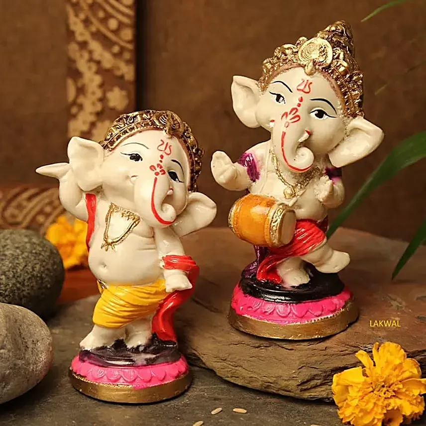 Dancing Ganesha Idols Set of 4