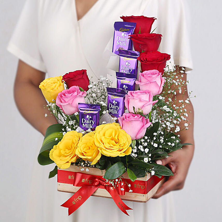 Dazzling Roses N Chocolates for Dad