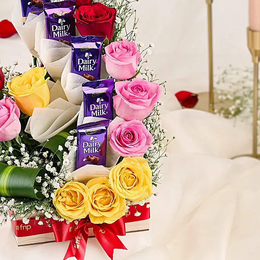 Dazzling Roses N Chocolates for Dad