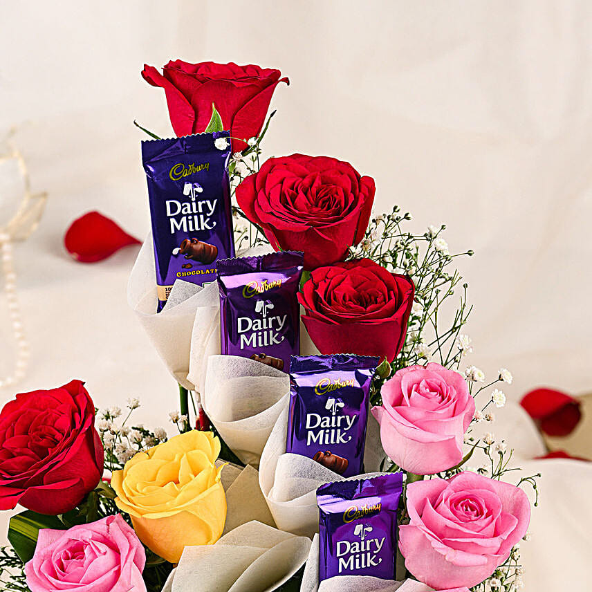 Dazzling Roses N Chocolates for Dad