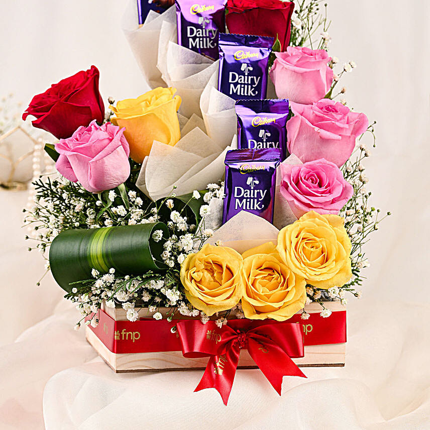 Dazzling Roses N Chocolates for Dad