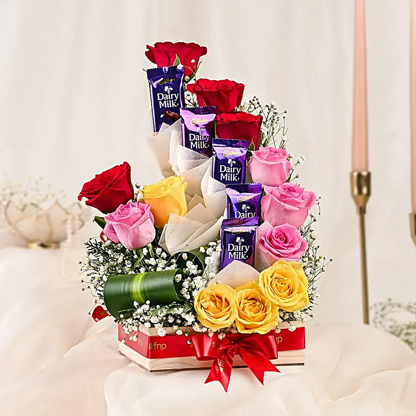Dazzling Roses N Chocolates for Dad