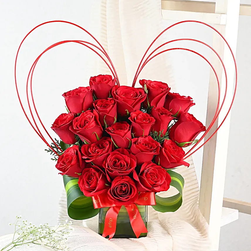 Deep Red Hearty Arrangement