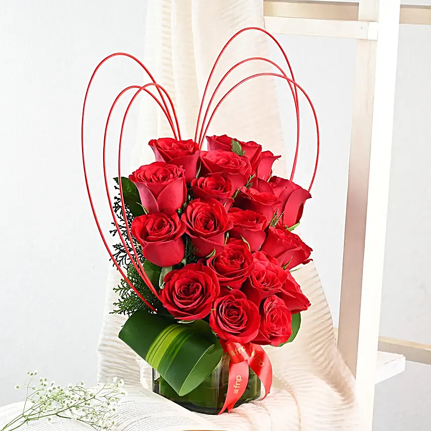 Deep Red Hearty Arrangement