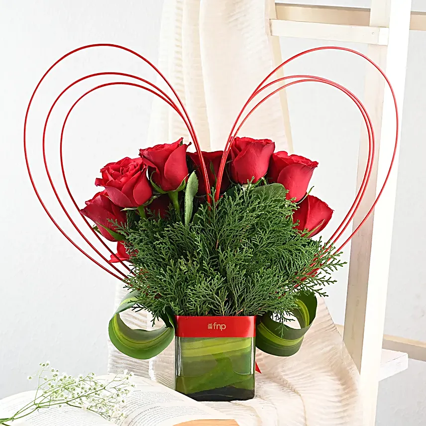 Deep Red Hearty Arrangement