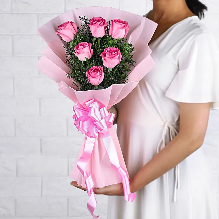 Send Pink Roses Bunch