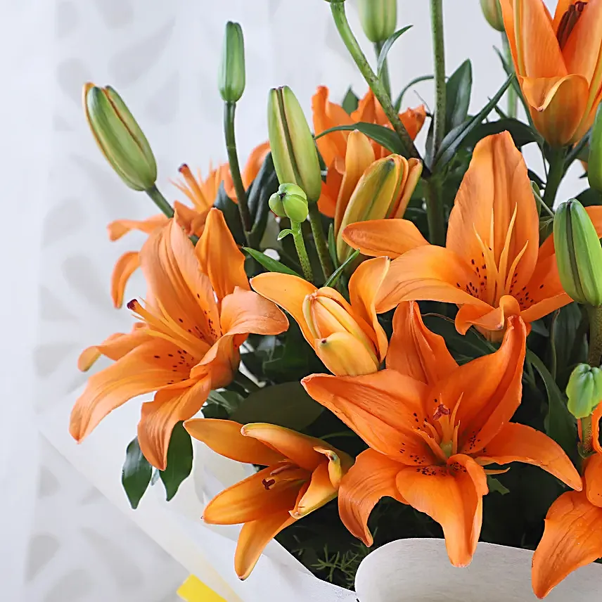 Orange lilies bouquet