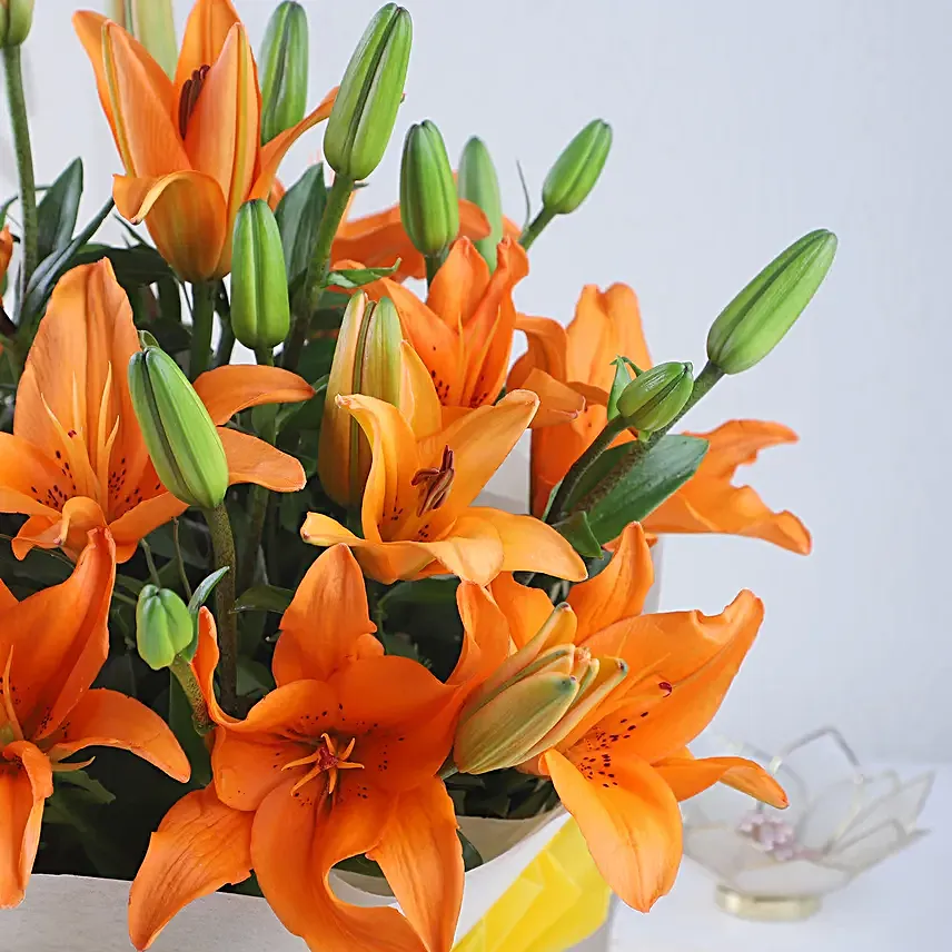 Orange lilies bouquet