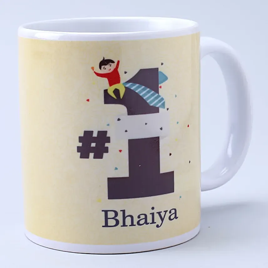 Designer Rakhi and No 1 Bhaiya Mug