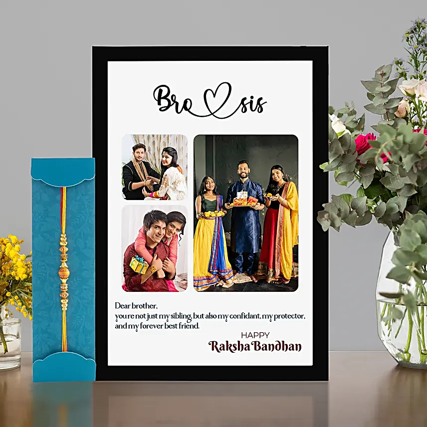 Designer Rakhi N Personalised Bro Sis Photo Frame
