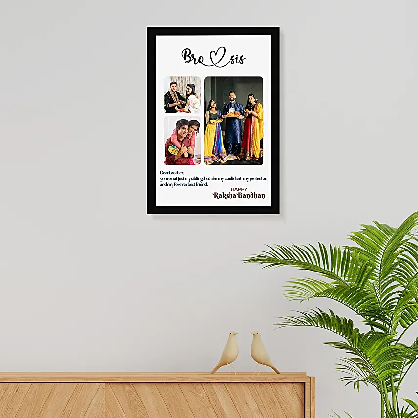 Designer Rakhi N Personalised Bro Sis Photo Frame
