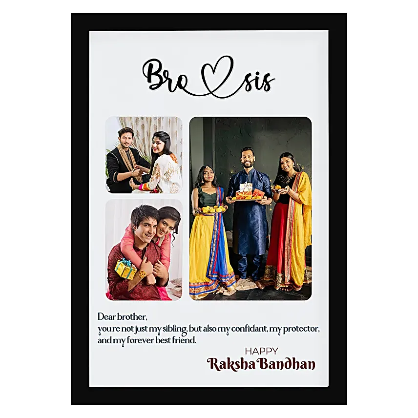 Designer Rakhi N Personalised Bro Sis Photo Frame