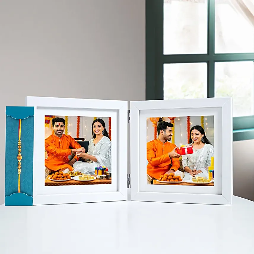 Designer Rakhi N Personalised Foldable Photo Frame