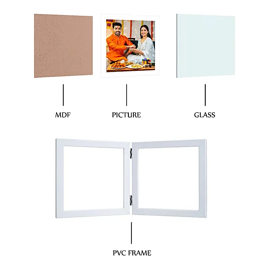 Designer Rakhi N Personalised Foldable Photo Frame