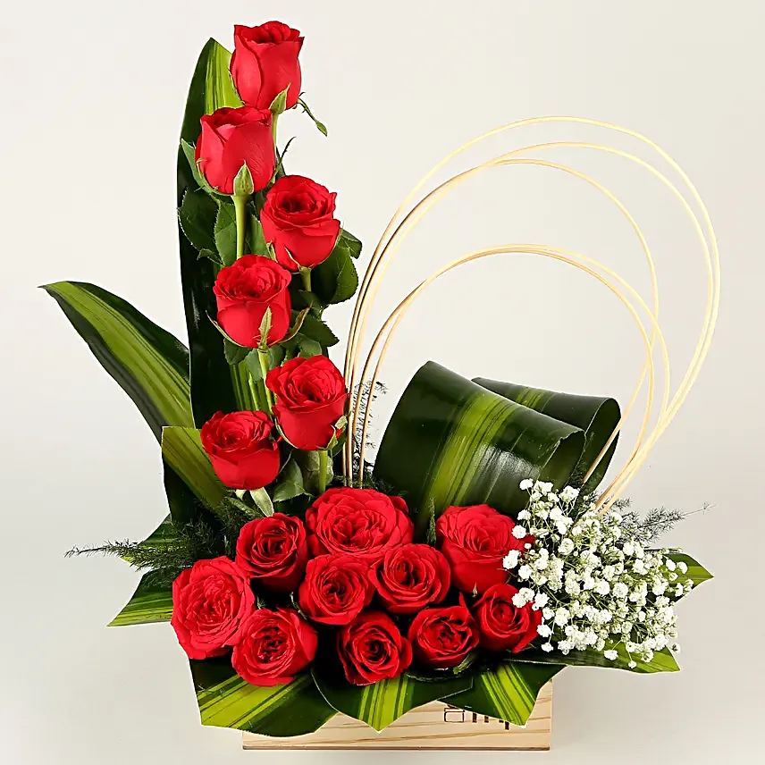 Designer Red Roses Arrangement
