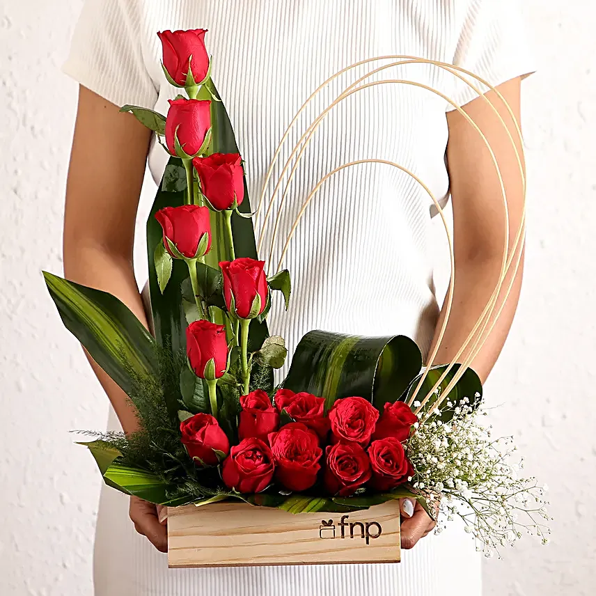 Designer Red Roses Arrangement