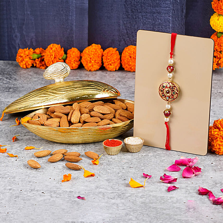 Divya Bandhan Meenakari Rakhi N Almonds Royal Box