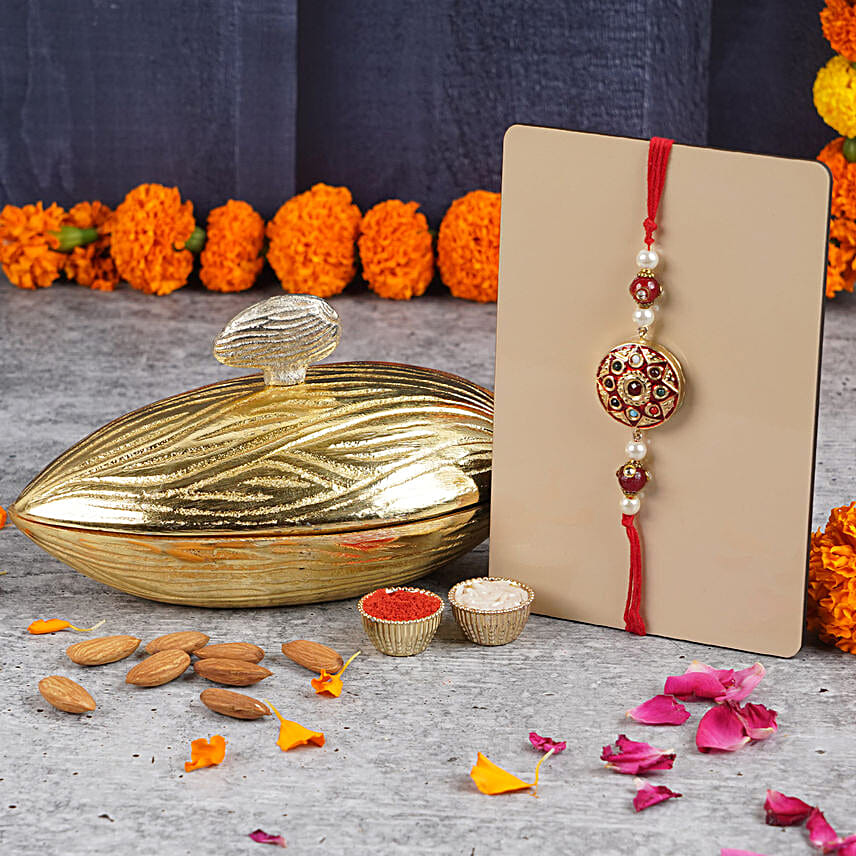 Divya Bandhan Meenakari Rakhi N Almonds Royal Box