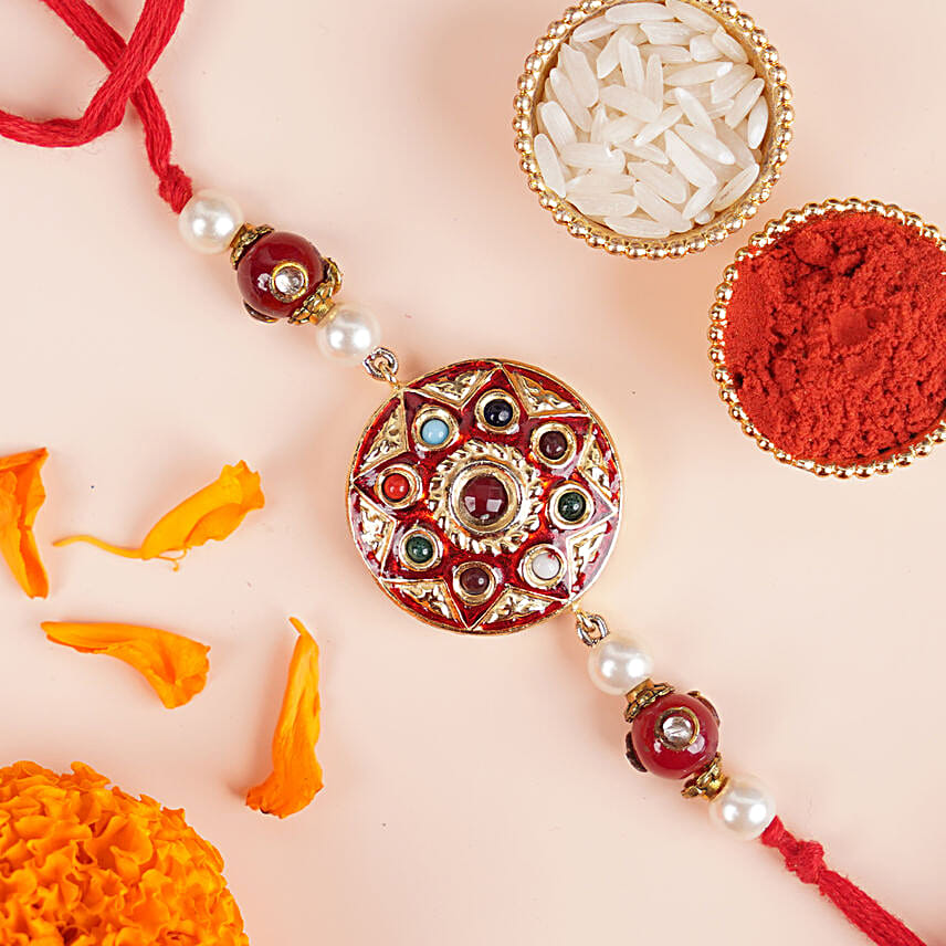 Divya Bandhan Meenakari Rakhi N Almonds Royal Box