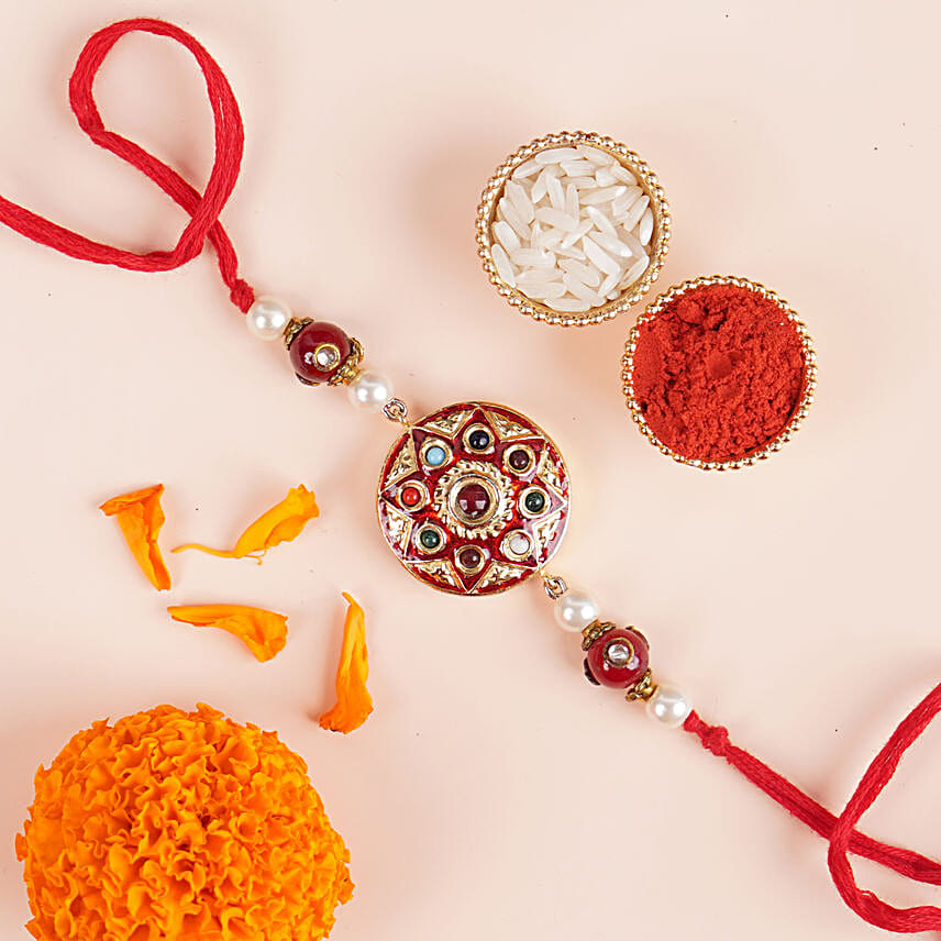 Divya Bandhan Meenakari Rakhi N Almonds Royal Box