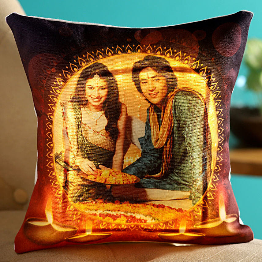 online personalised led cushion for deepavali