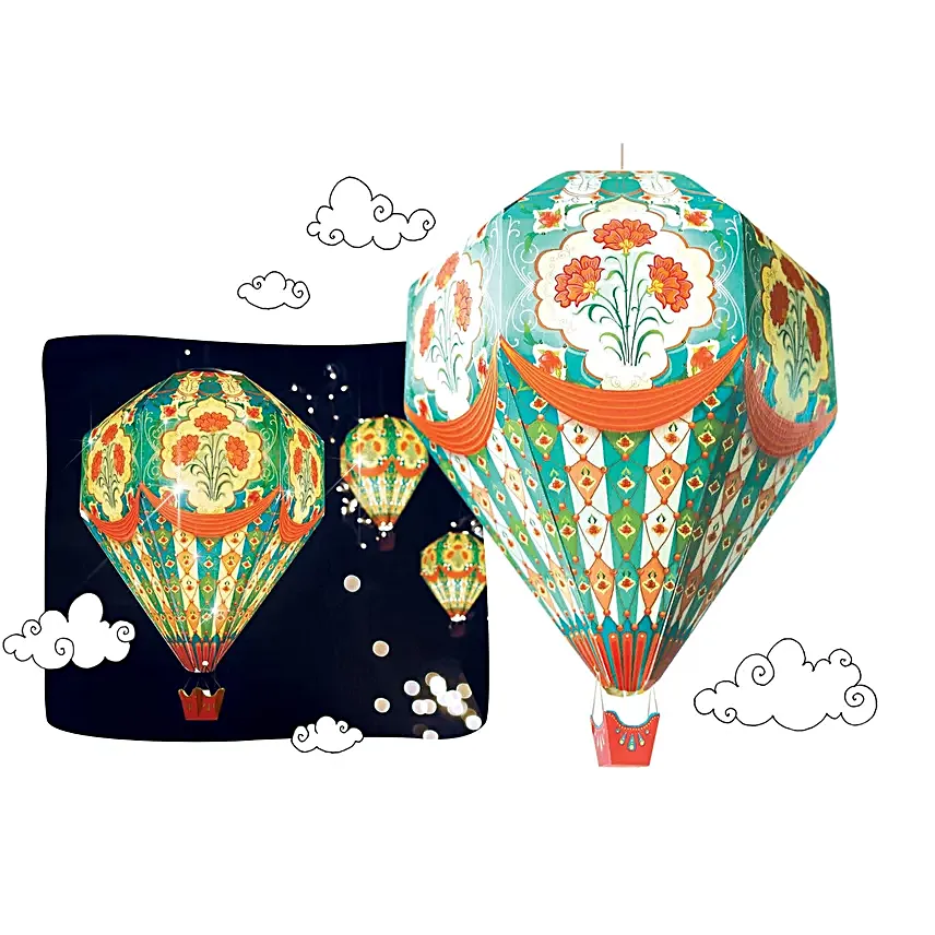 DIY Hot Air Balloon Blue Lamp