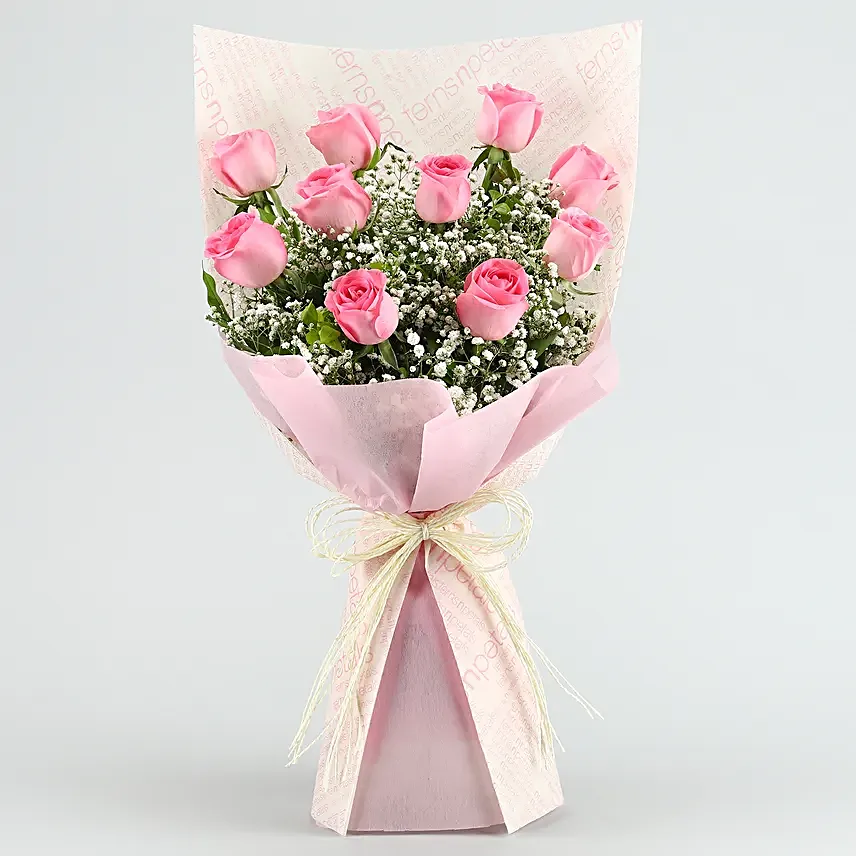 Dreamy Pink Roses Bouquet Celebrations Box
