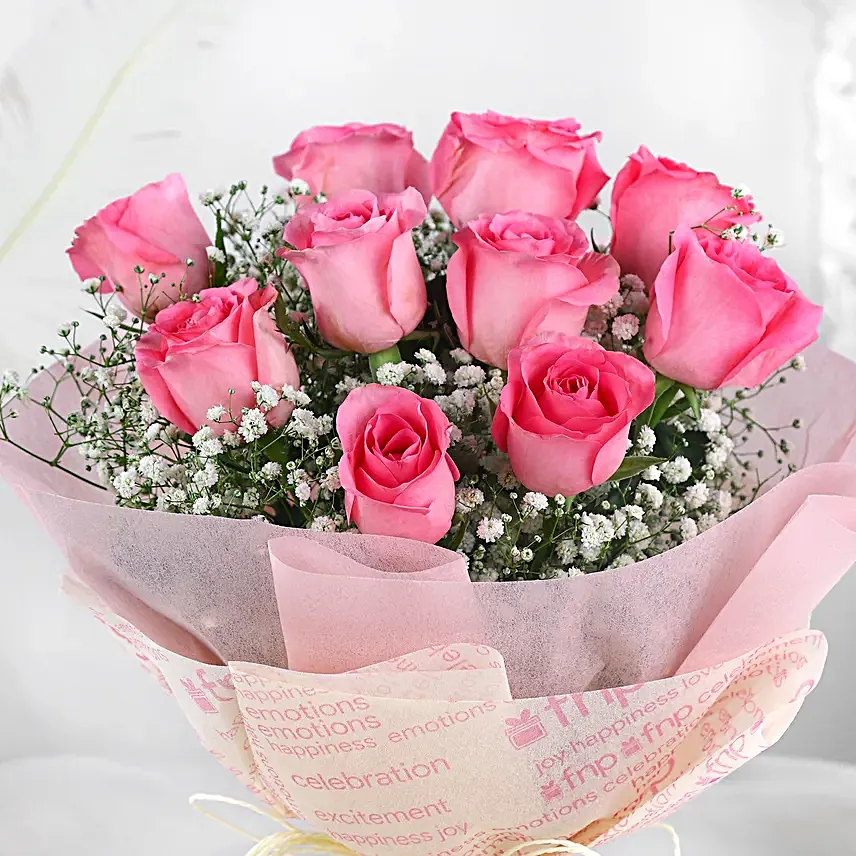 Dreamy Pink Roses Bouquet Chocolate Cake
