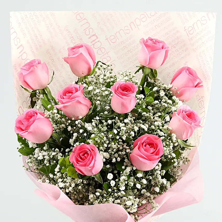 Dreamy Pink Roses Bouquet Truffle Cake