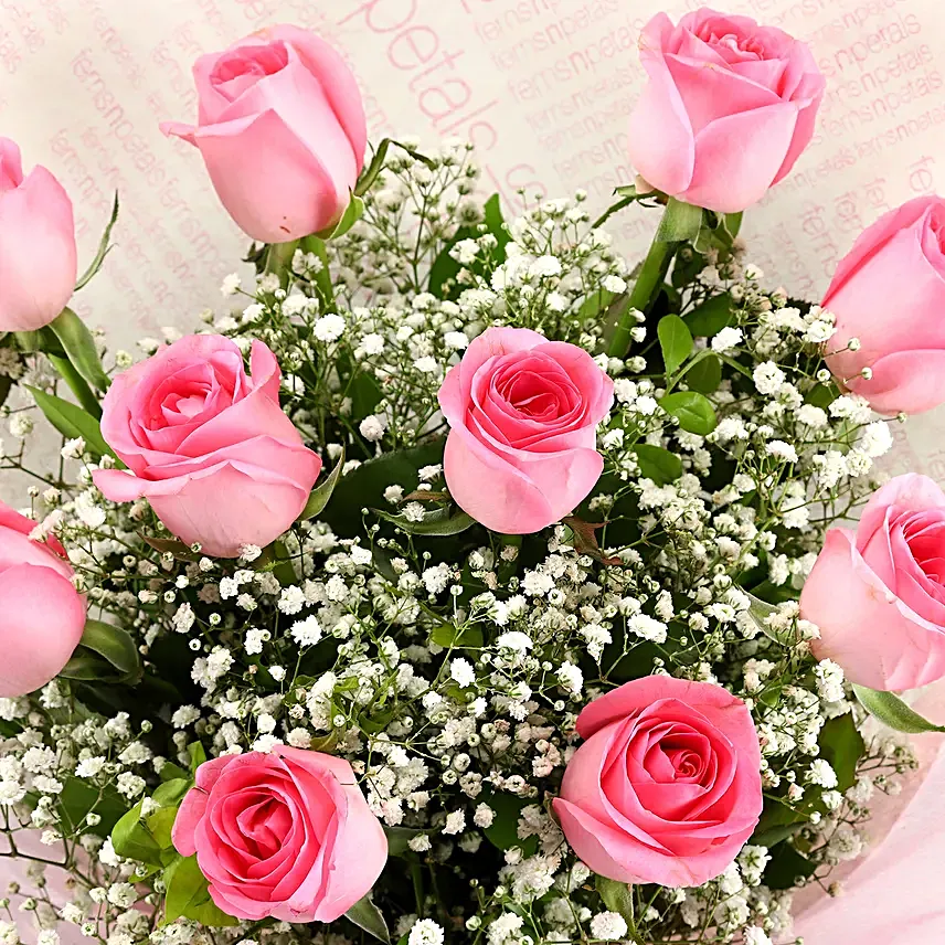 Dreamy Pink Roses Bouquet Truffle Cake