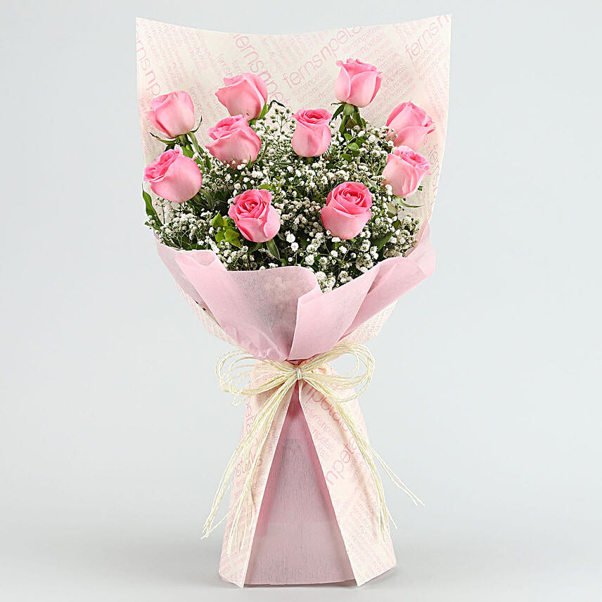 Dreamy Pink Roses Bouquet Truffle Cake