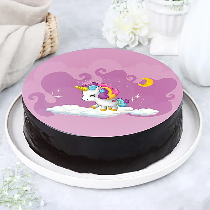 Onilne Unicorn Photo Cake