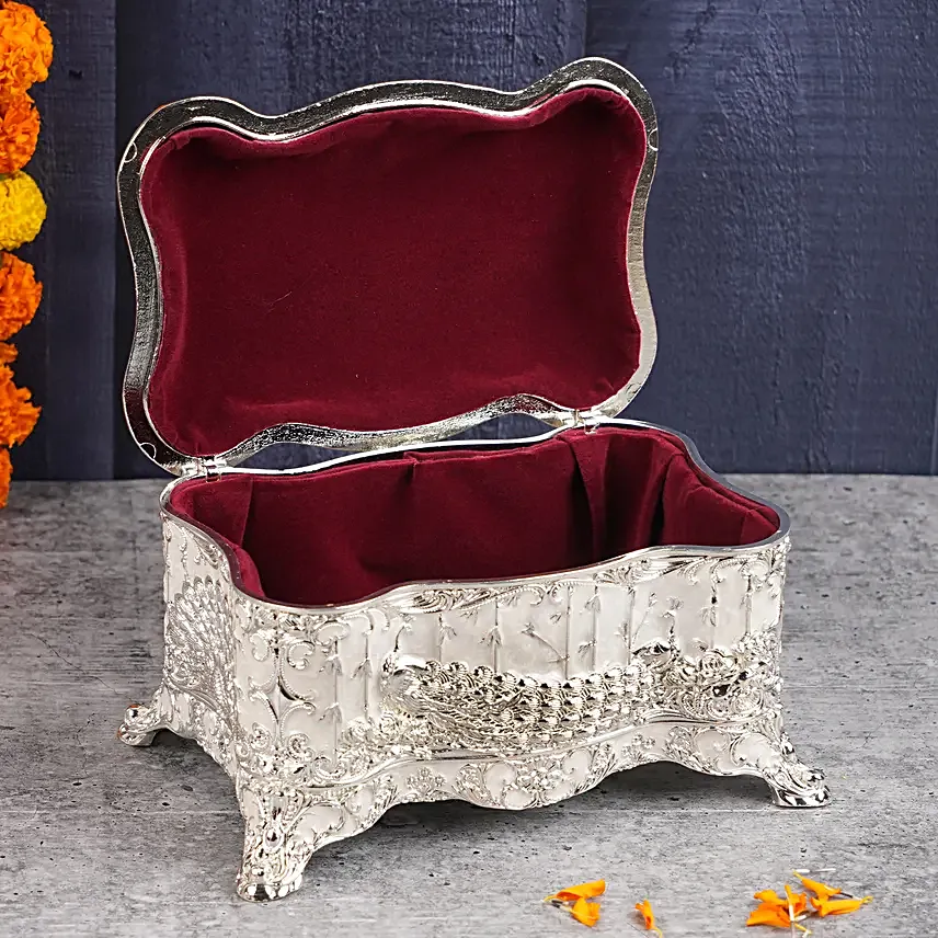 Dwiraj Ratna Meenakari Rakhis N Almonds Silver Box