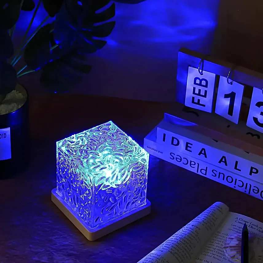 Dynamic Rotating Water Ripple Night Light