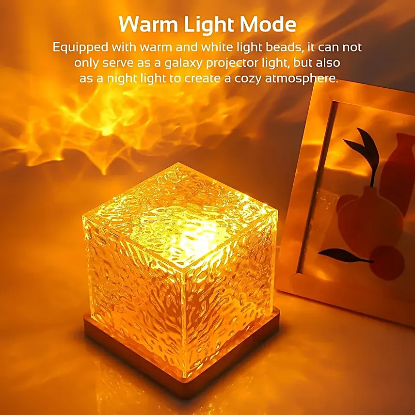 Dynamic Rotating Water Ripple Night Light