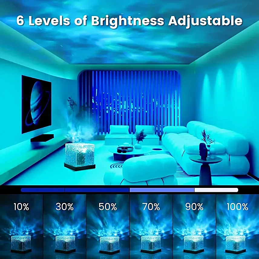 Dynamic Rotating Water Ripple Night Light