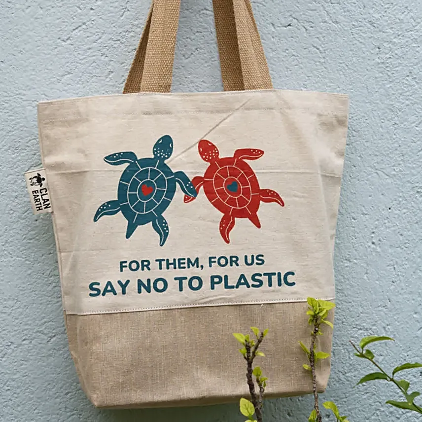 Eco Savvy Jute Tote Bag