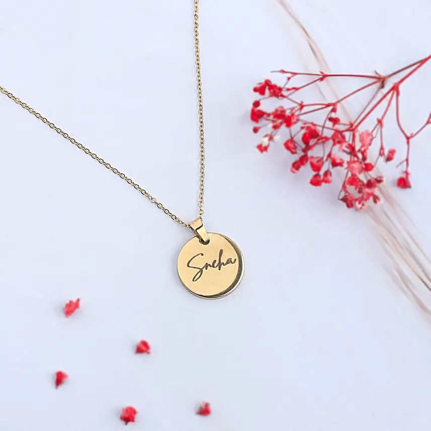 Elegant Charm Name Necklace Gold