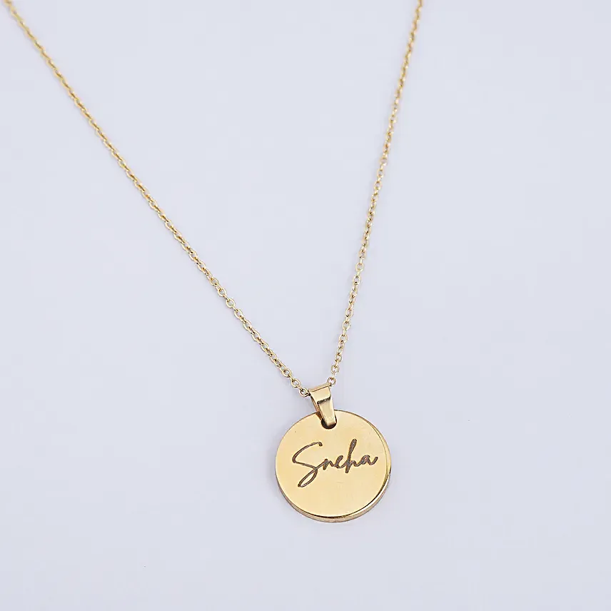 Elegant Charm Name Necklace Gold