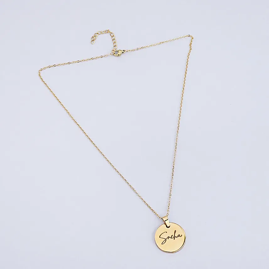 Elegant Charm Name Necklace Gold