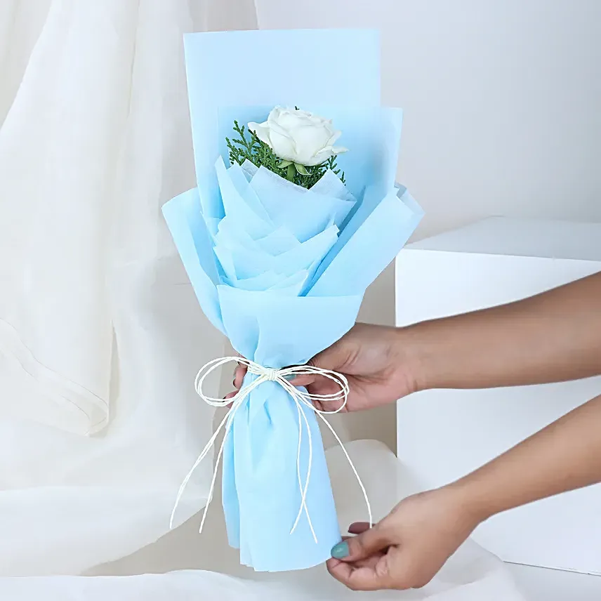 Elegant White Rose Sentiment