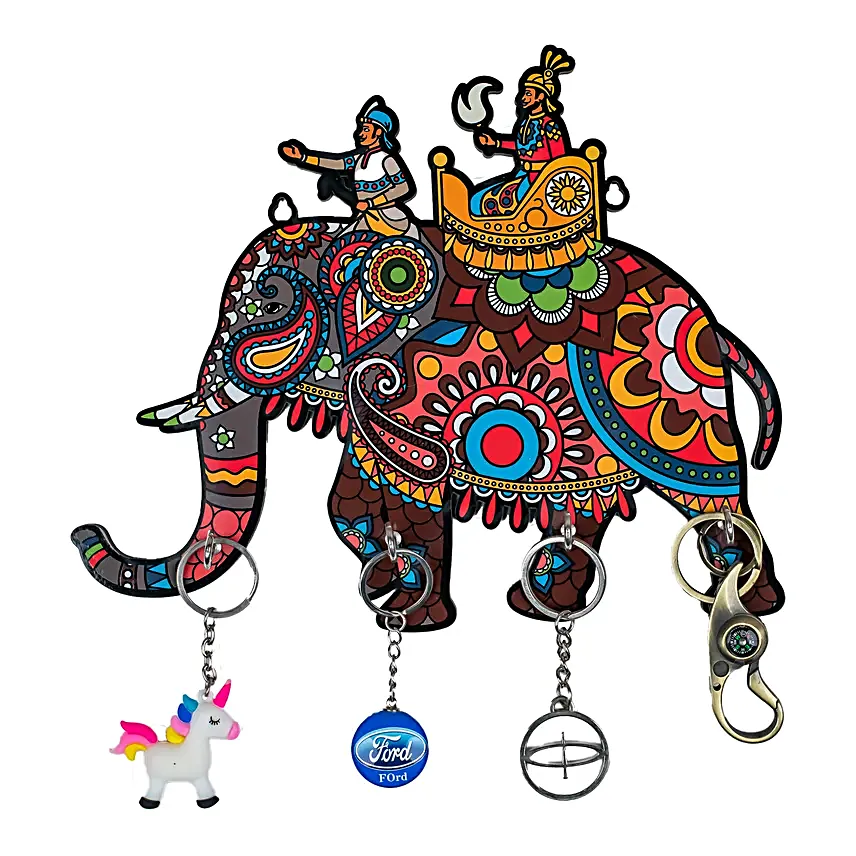 Elephant Key Holder Wall Hanging