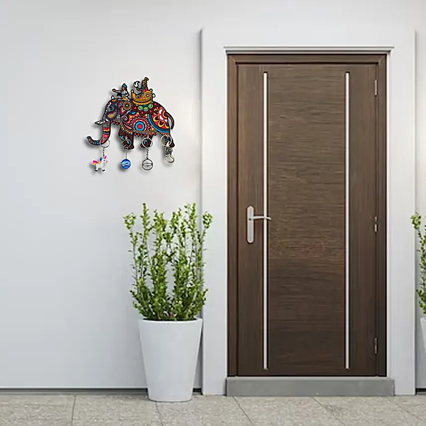 Elephant Key Holder Wall Hanging