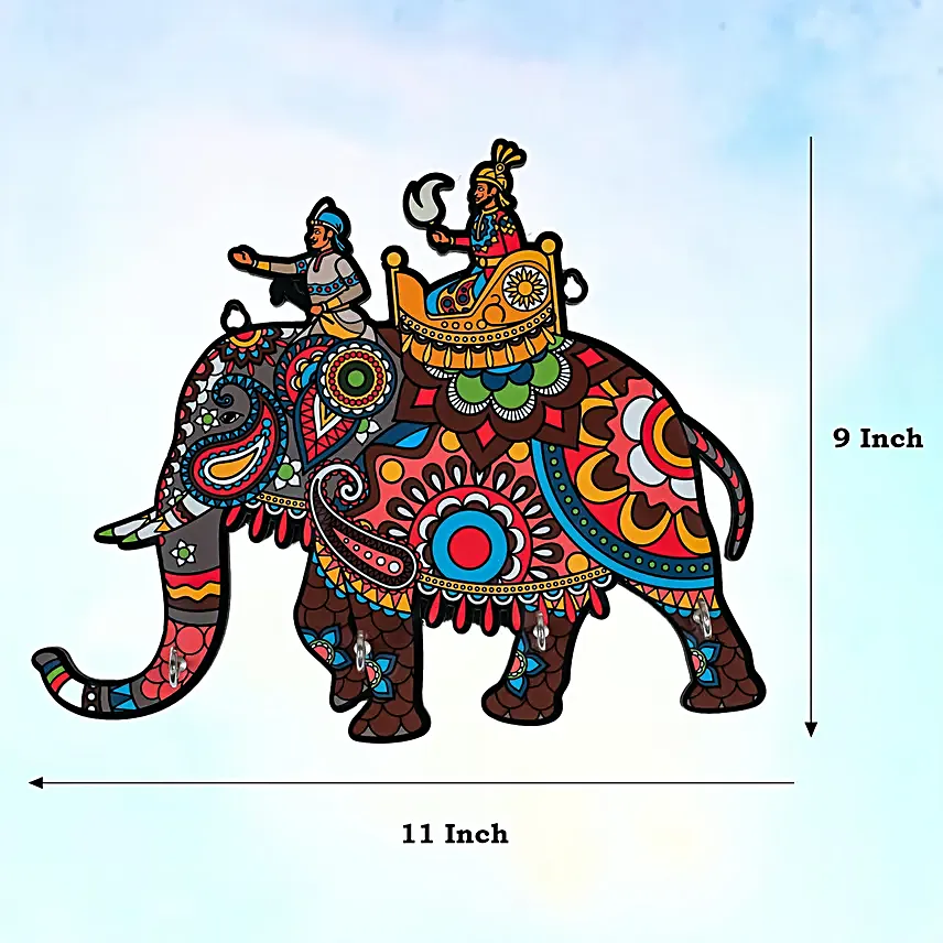 Elephant Key Holder Wall Hanging