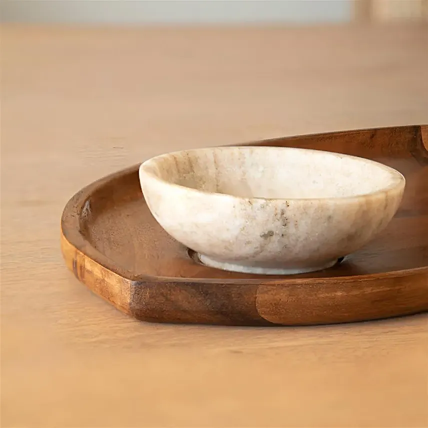 Ellementry Umber Leaf Chip N Dip Platter